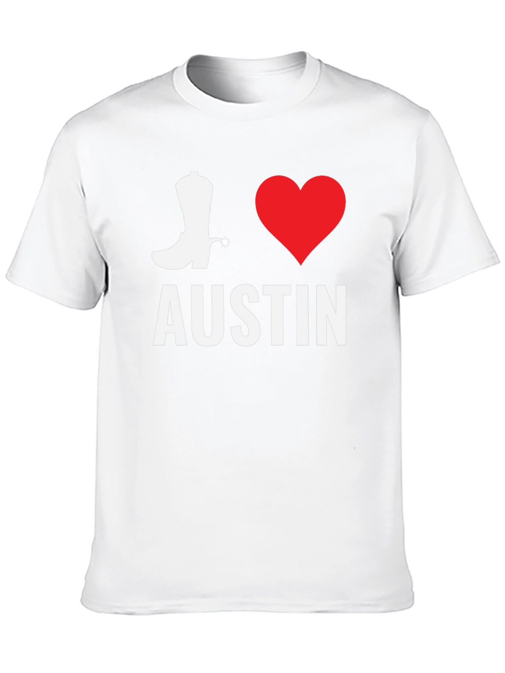 I Love Austin T-Shirt - Cowboy Boot & Heart