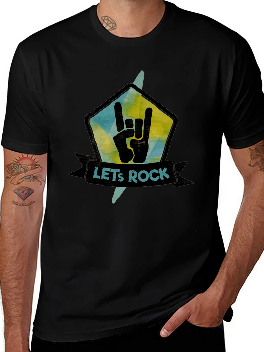 Lets Rock Graphic Tee - Cool Band T-Shirt