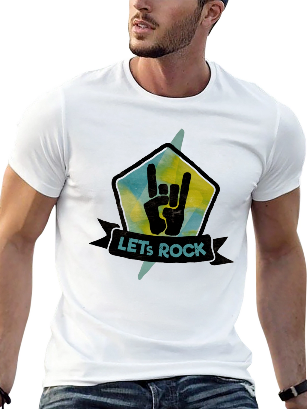 Lets Rock Graphic Tee - Cool Band T-Shirt