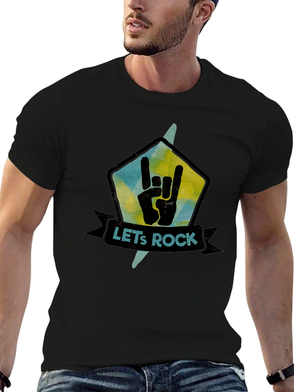 Lets Rock Graphic Tee - Cool Band T-Shirt