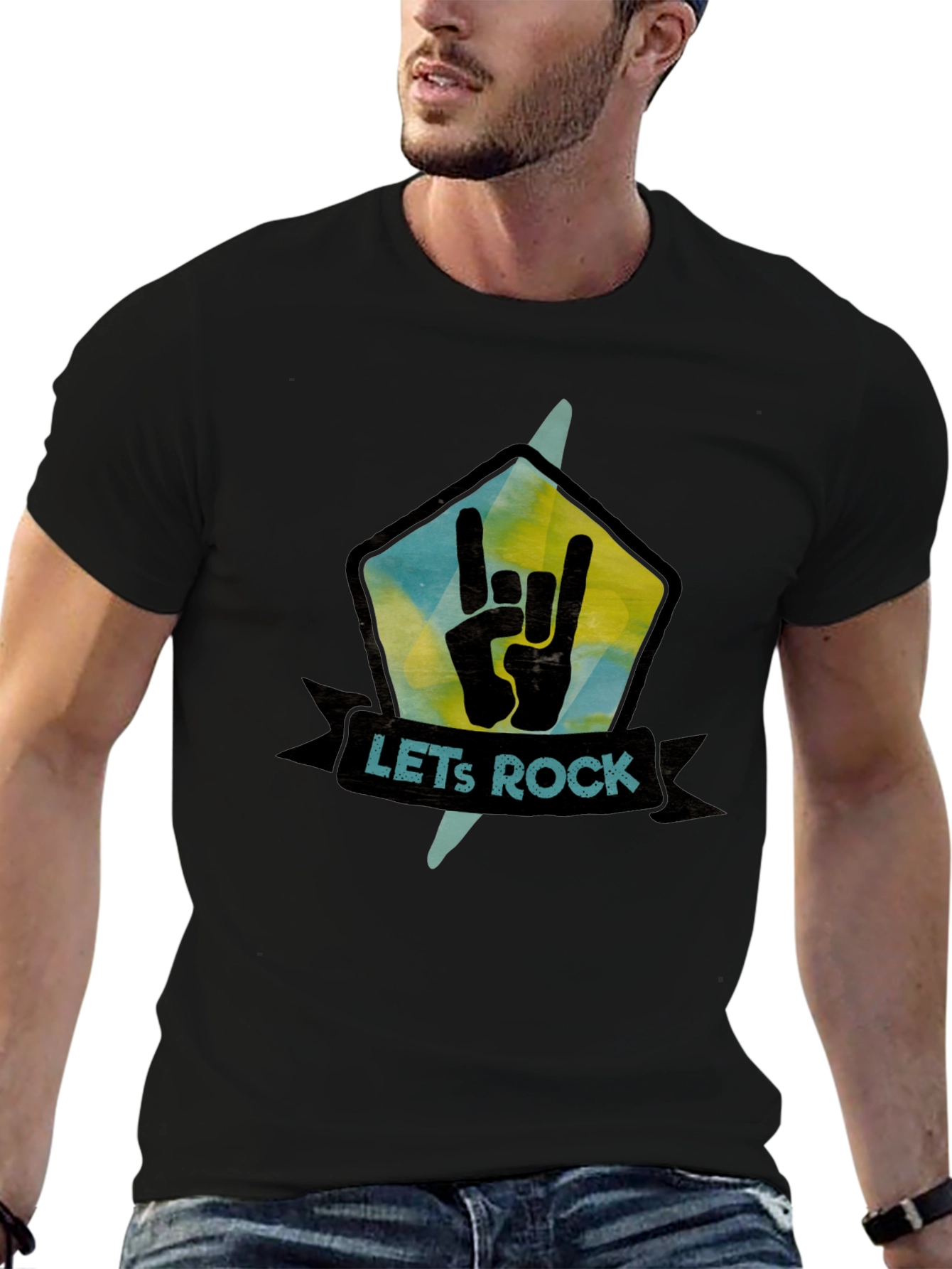 Lets Rock Graphic Tee - Cool Band T-Shirt