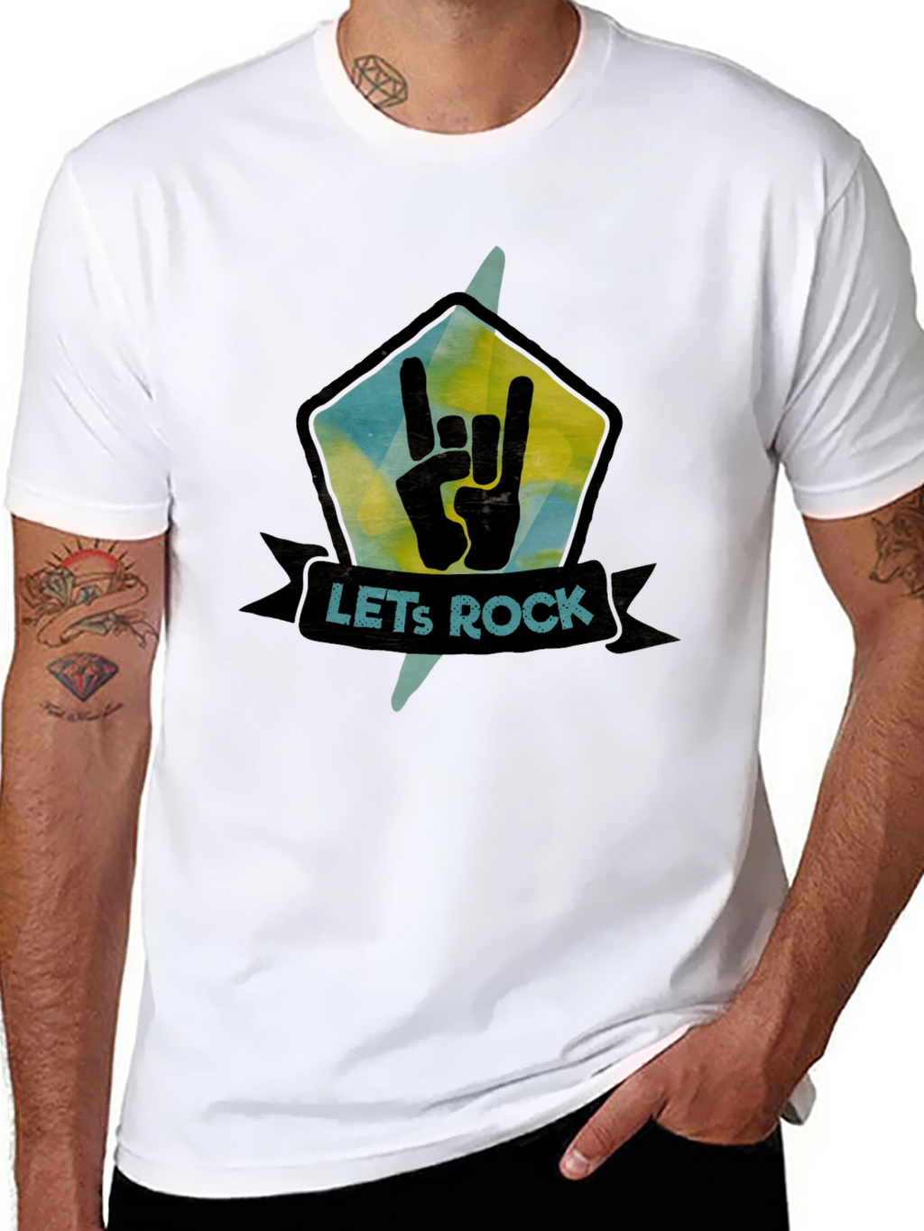 Lets Rock Graphic Tee - Cool Band T-Shirt