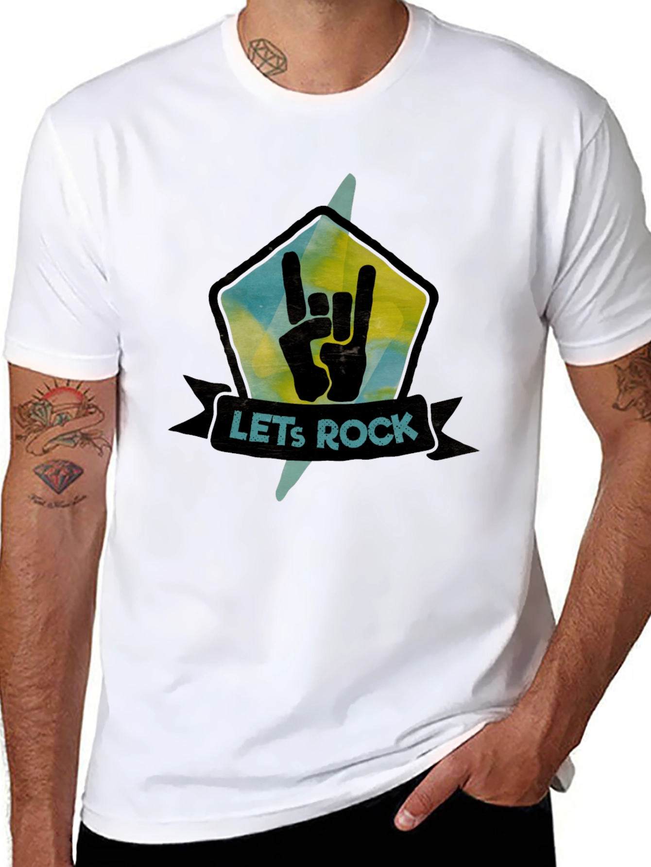 Lets Rock Graphic Tee - Cool Band T-Shirt