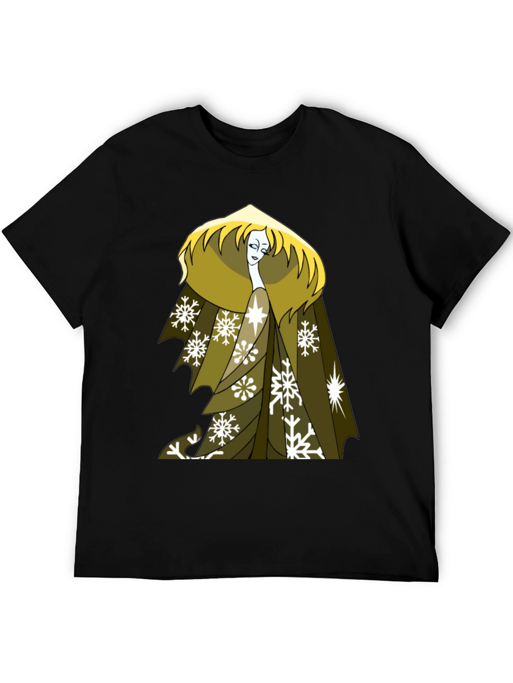 Snow Queen Graphic Tee - Black Cotton T-Shirt