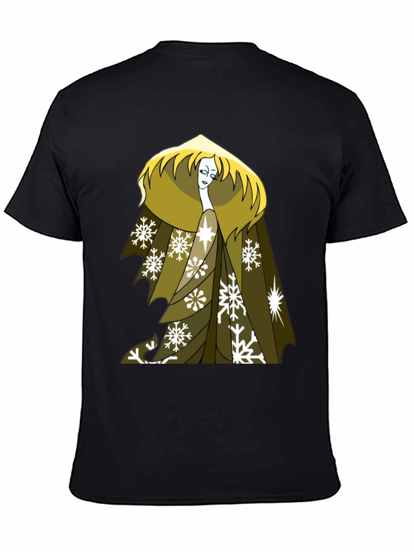 Snow Queen Graphic Tee - Black Cotton T-Shirt