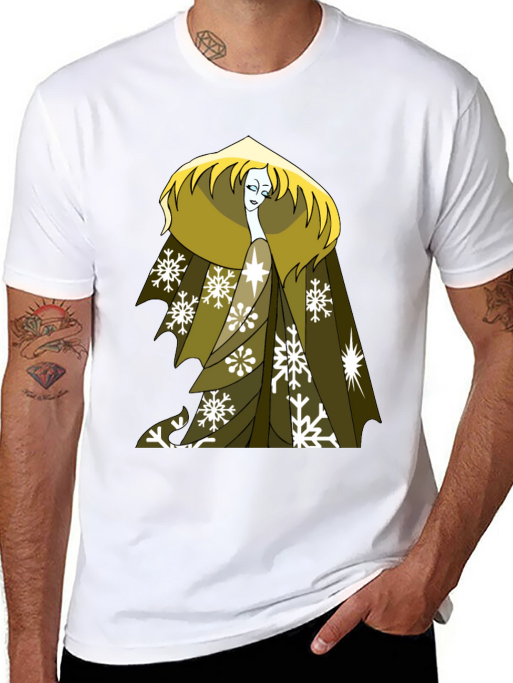 Snow Queen Graphic Tee - Black Cotton T-Shirt