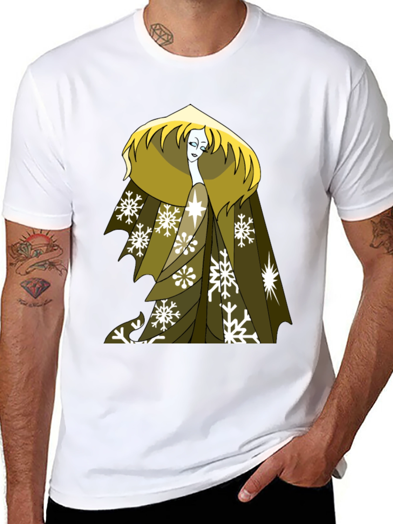 Snow Queen Graphic Tee - Black Cotton T-Shirt