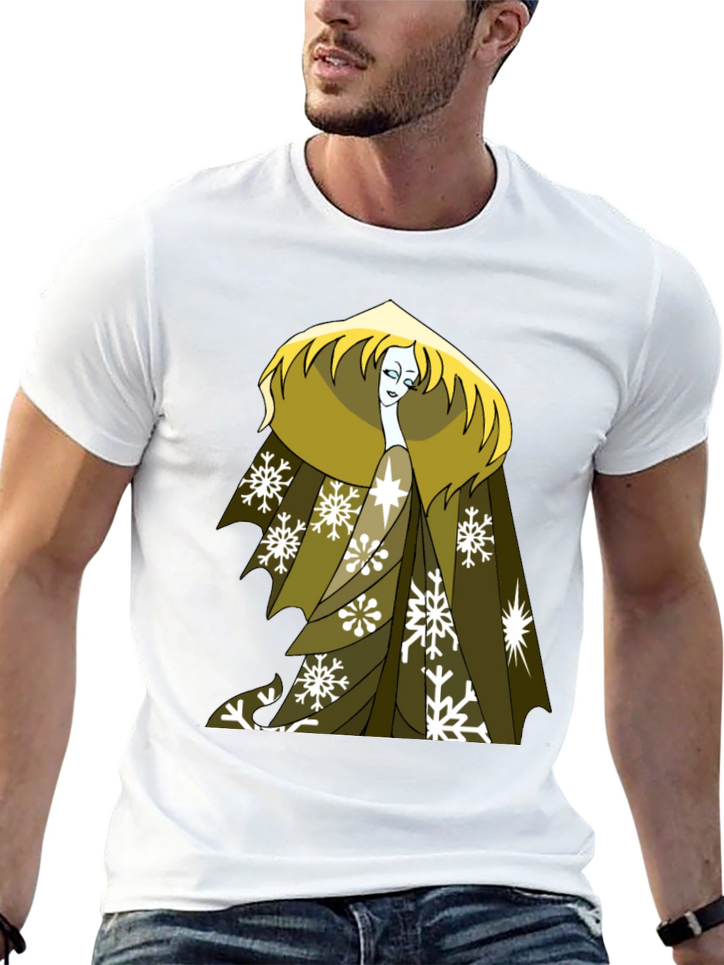 Snow Queen Graphic Tee - Black Cotton T-Shirt