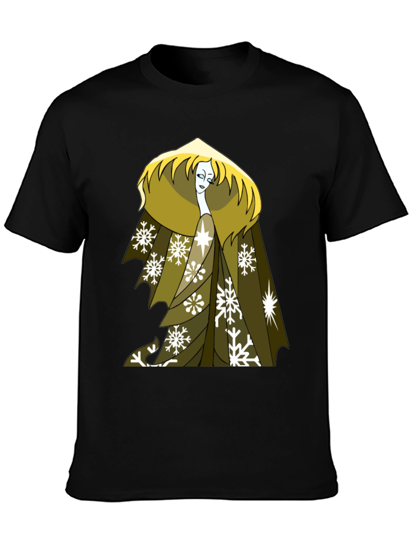 Snow Queen Graphic Tee - Black Cotton T-Shirt