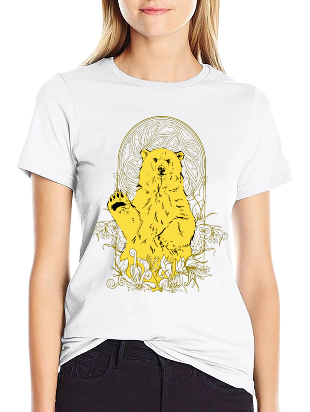 Bear Graphic Tee - Black Casual T-Shirt