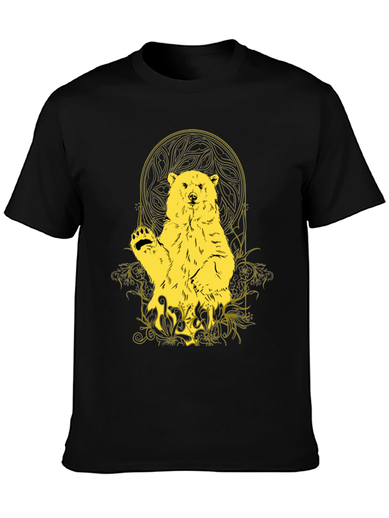 Bear Graphic Tee - Black Casual T-Shirt