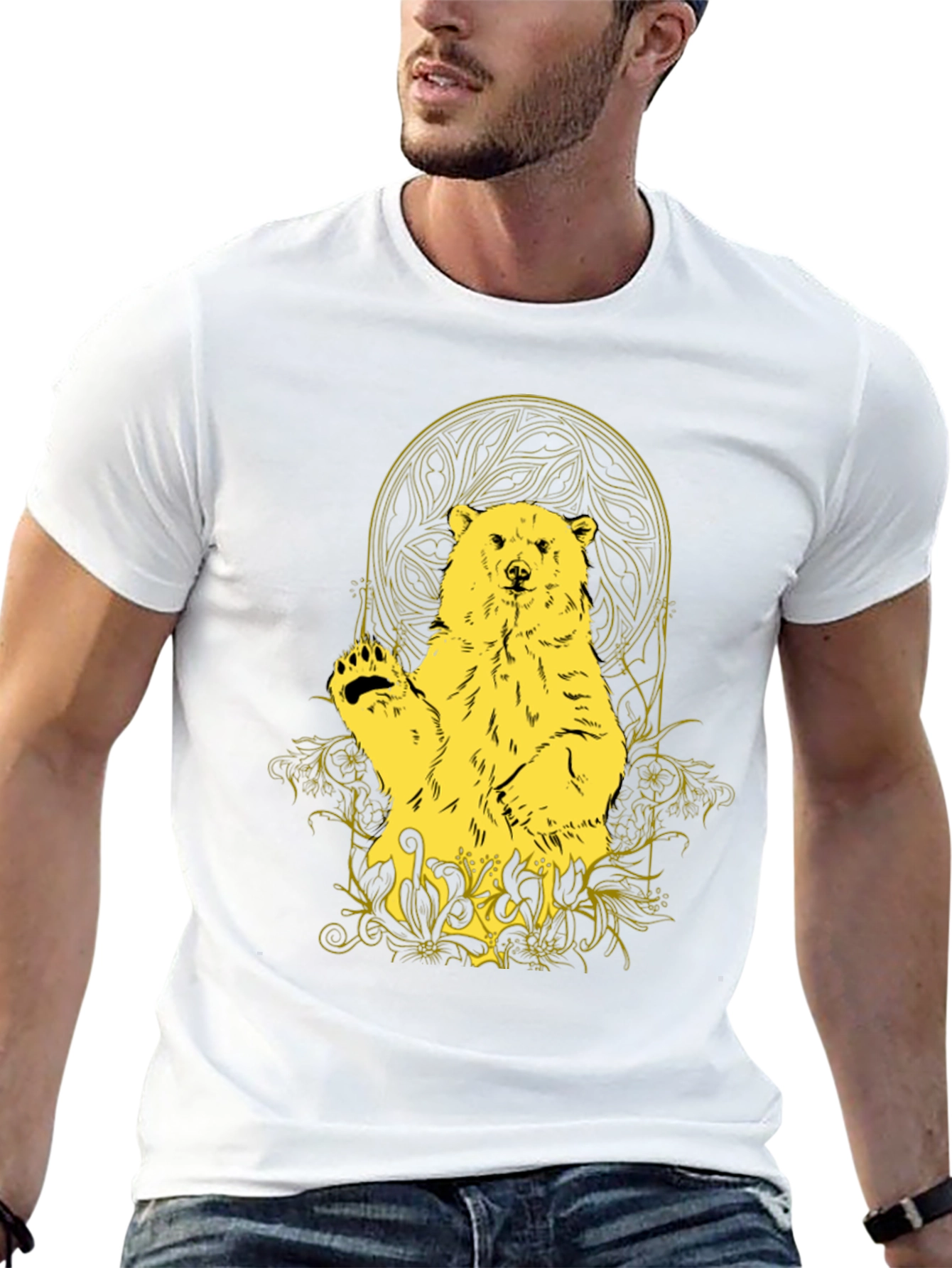 Bear Graphic Tee - Black Casual T-Shirt