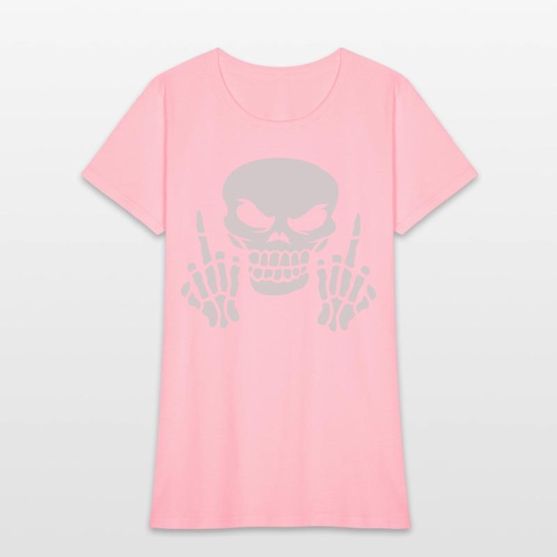 Skull Skull Middle Finger