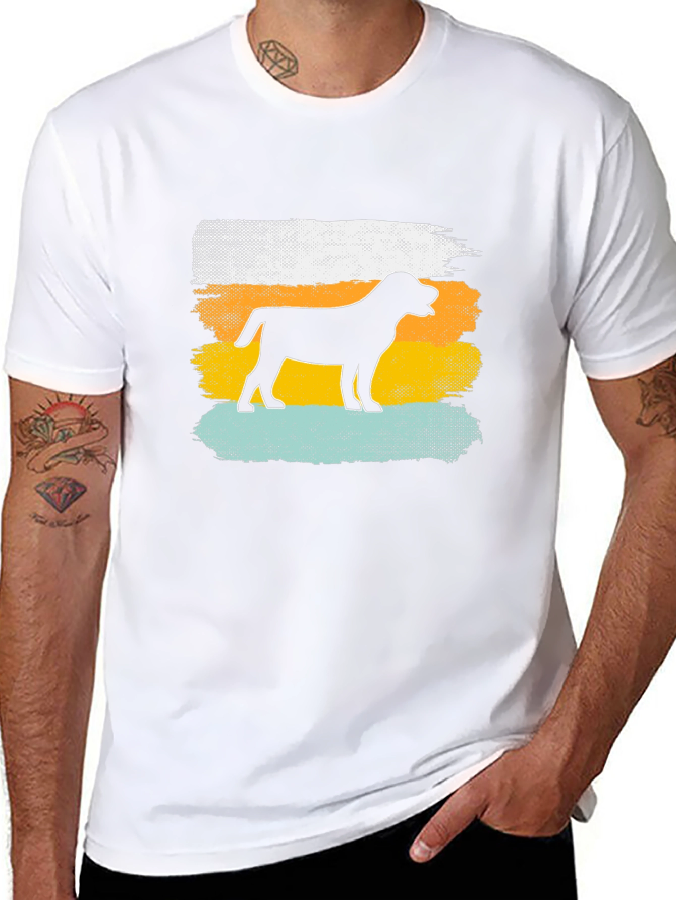 Dog Silhouette Retro T-Shirt