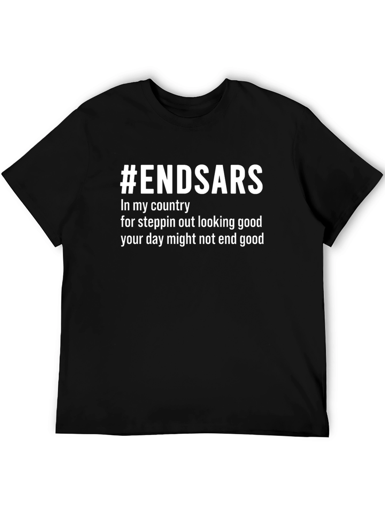 #ENDSARS Black Graphic Tee - In My Country Slogan T-Shirt
