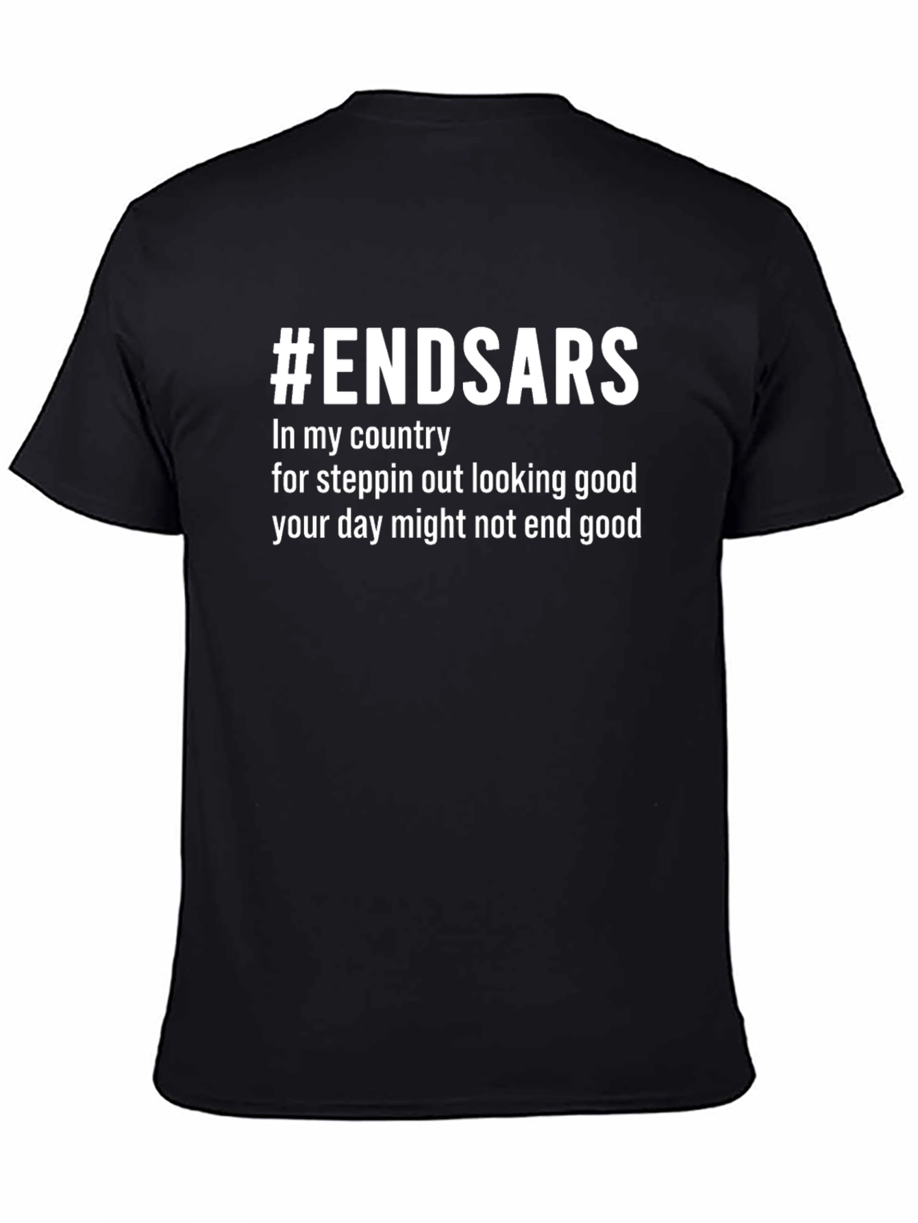 #ENDSARS Black Graphic Tee - In My Country Slogan T-Shirt