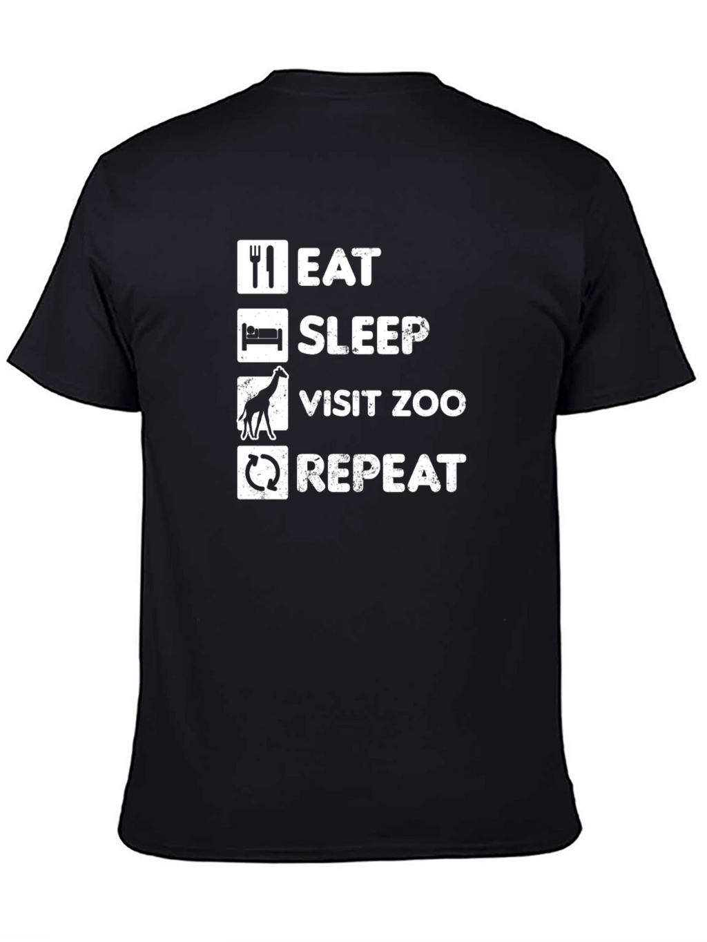 Eat Sleep Visit Zoo Repeat Black T-Shirt