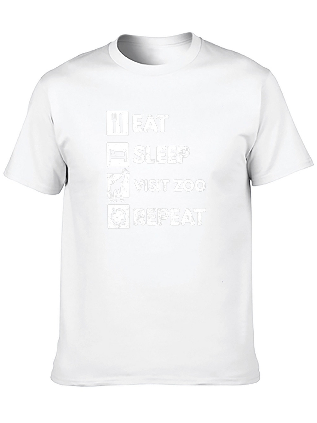 Eat Sleep Visit Zoo Repeat Black T-Shirt