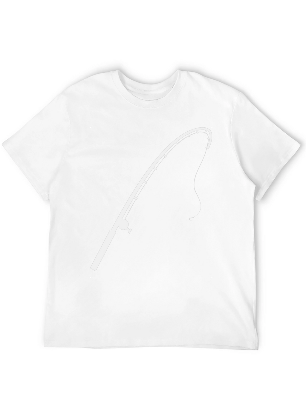 Fishing Rod Graphic Tee - Black Casual T-Shirt