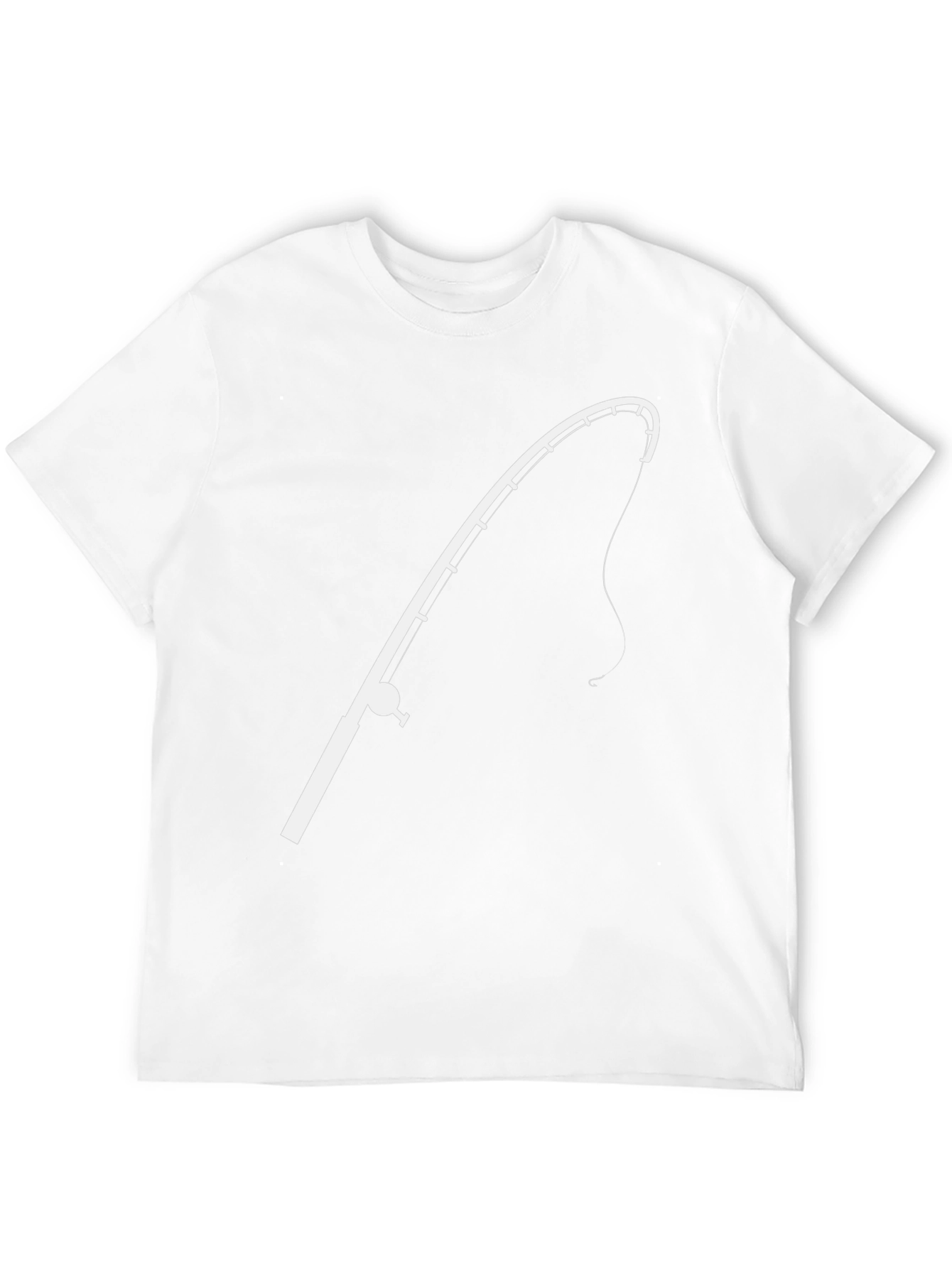 Fishing Rod Graphic Tee - Black Casual T-Shirt