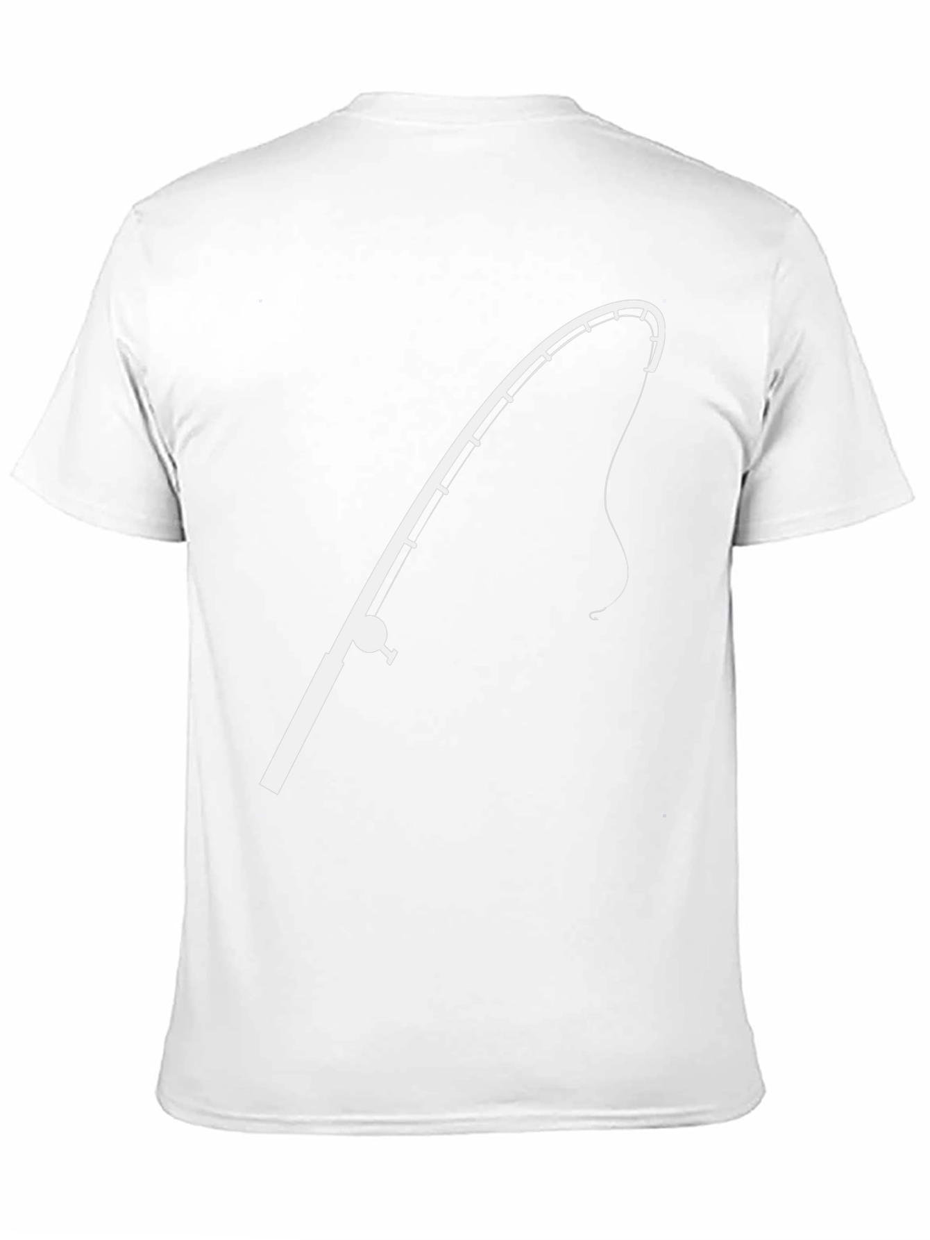 Fishing Rod Graphic Tee - Black Casual T-Shirt