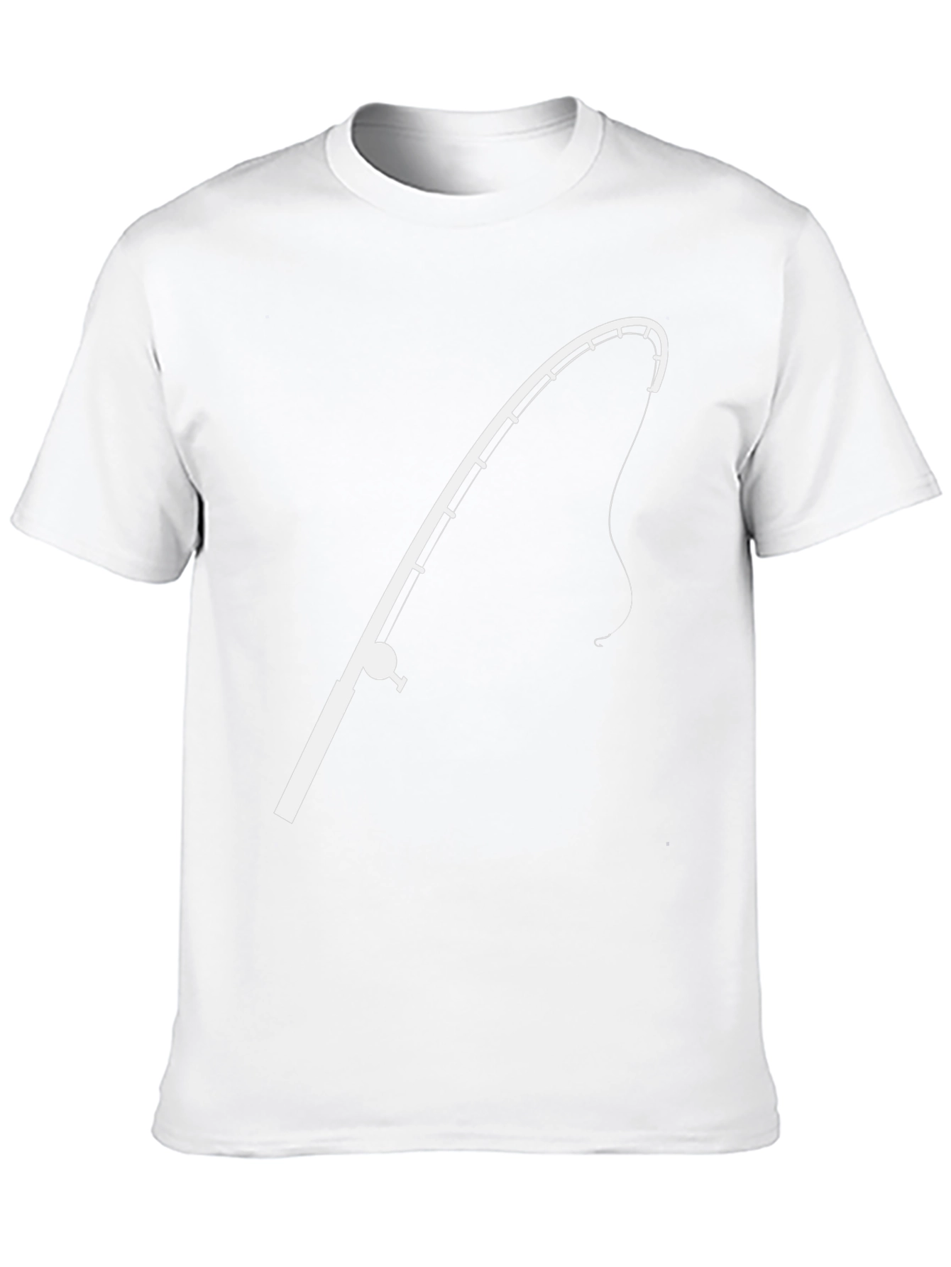 Fishing Rod Graphic Tee - Black Casual T-Shirt