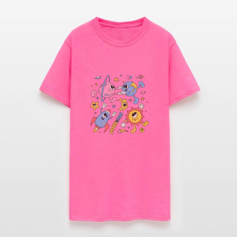 Solar System Planets Moon Sun Saturn Cute Groovy