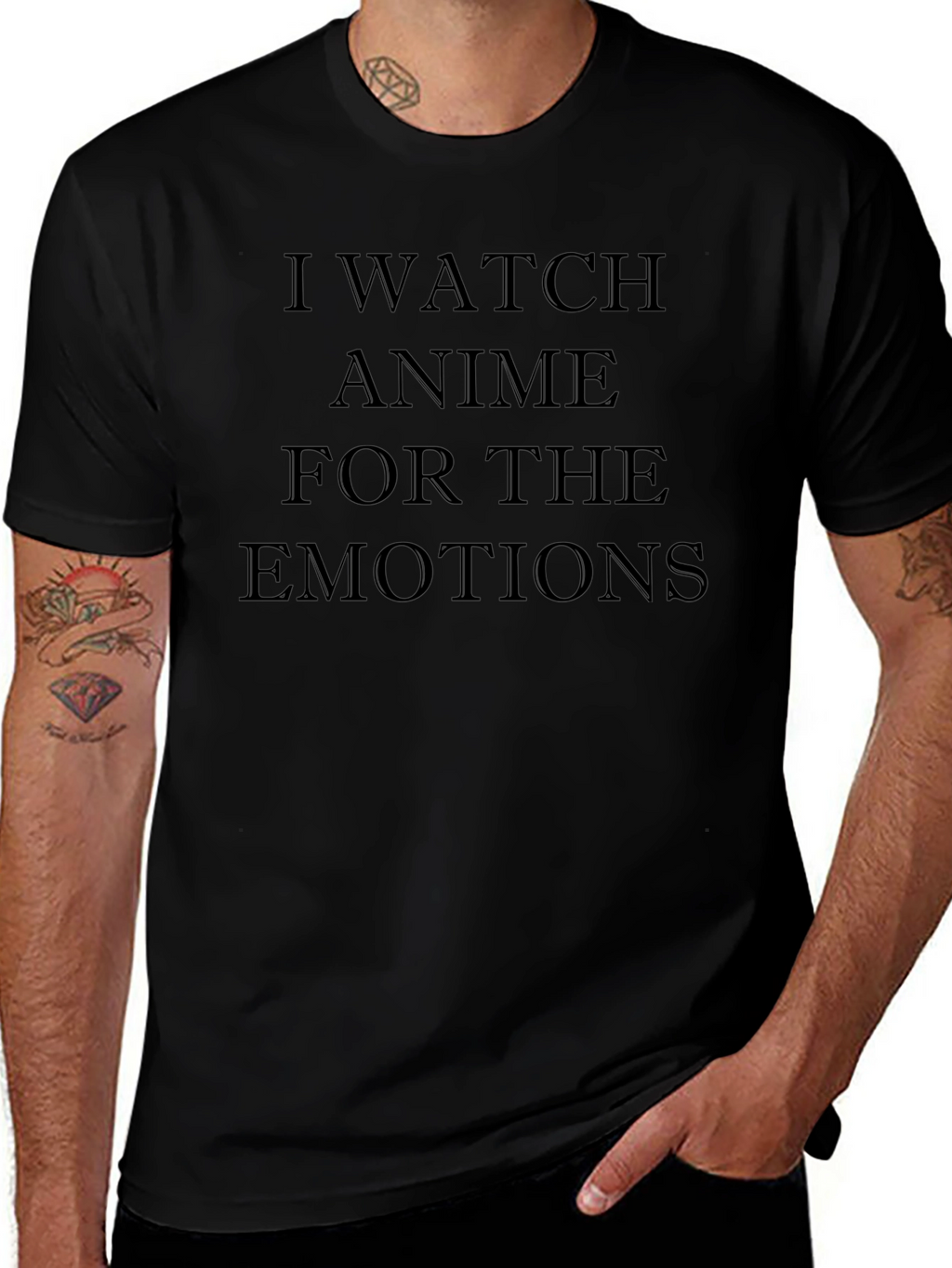 Anime Emotions Graphic Tee - Soft Black Cotton T-Shirt