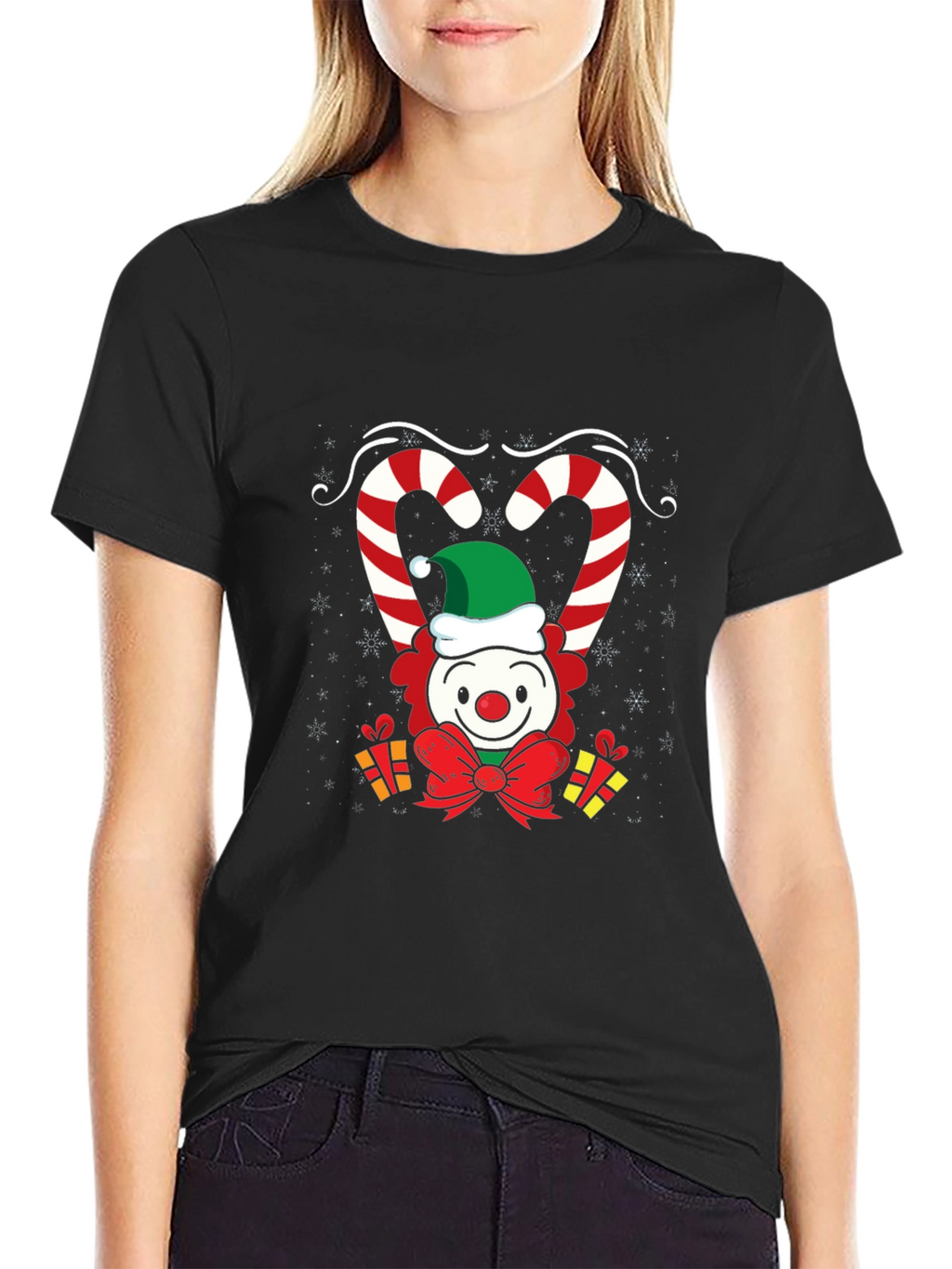 Christmas Clown Candy Cane T-Shirt