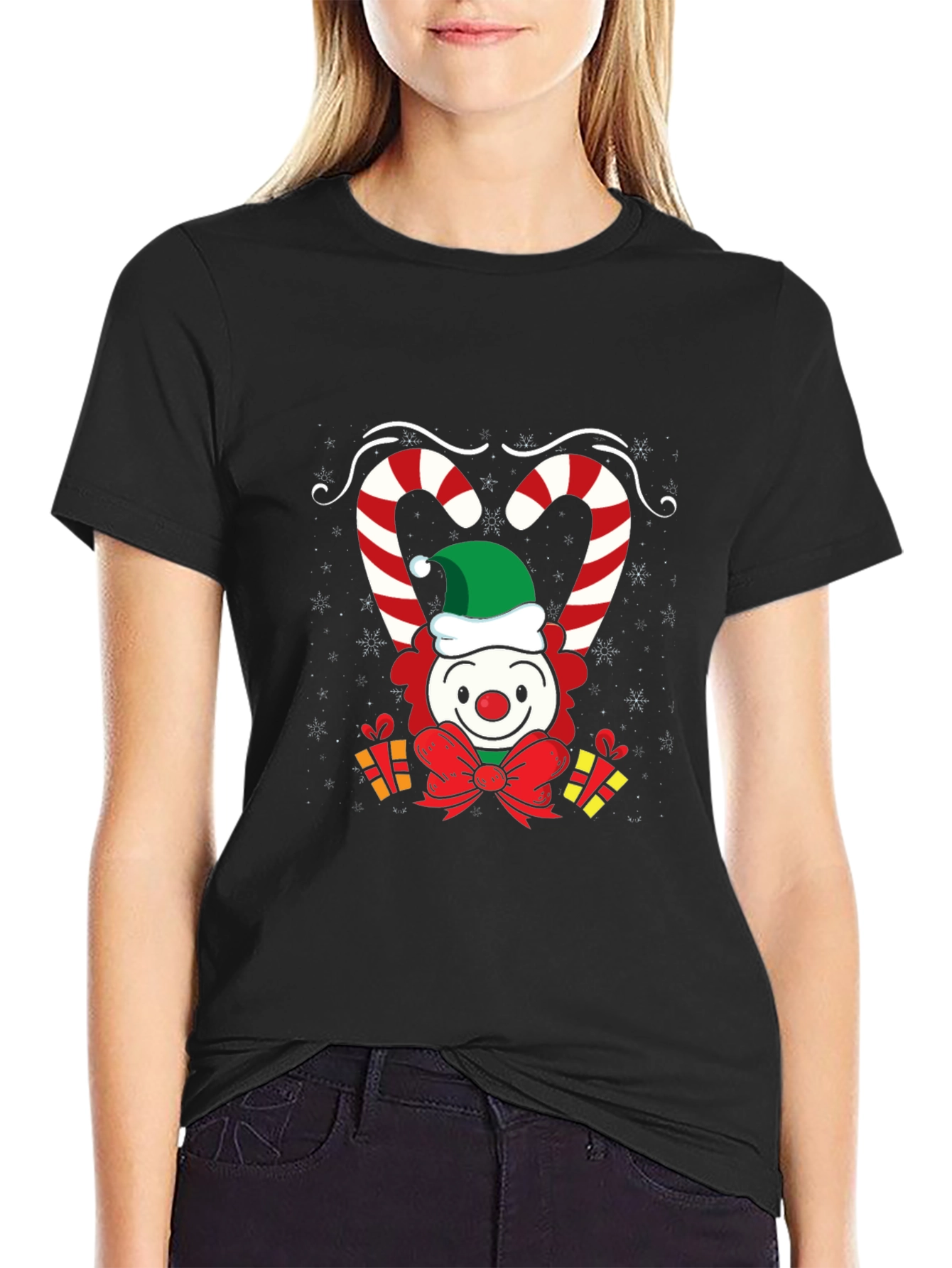 Christmas Clown Candy Cane T-Shirt