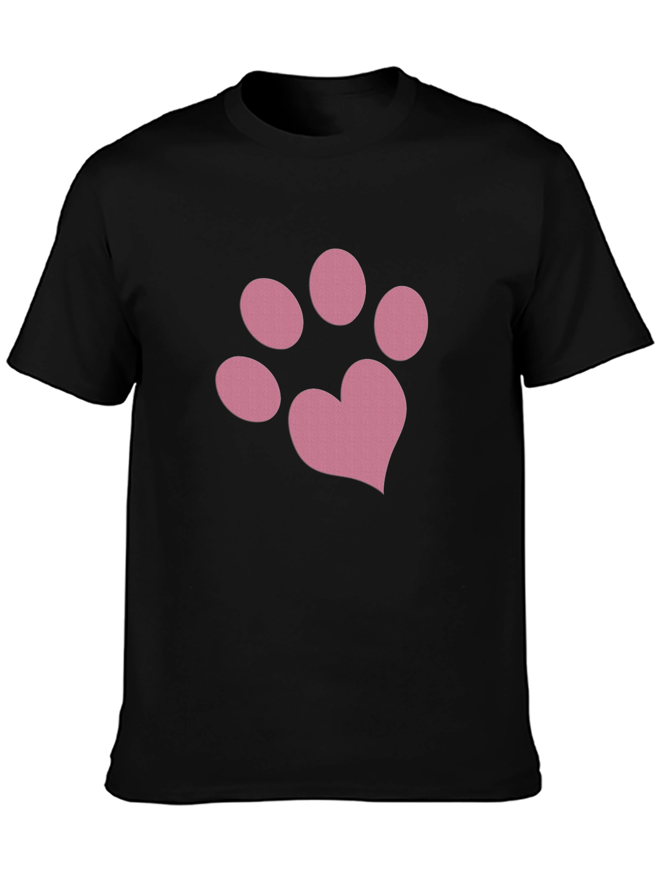 Pink Paw Print Heart Tee - Casual Style