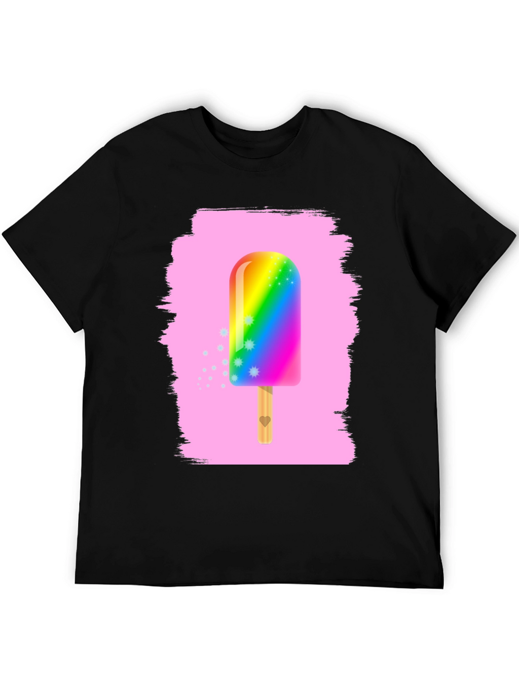 Rainbow Popsicle Graphic Tee - Fun Summer Shirt