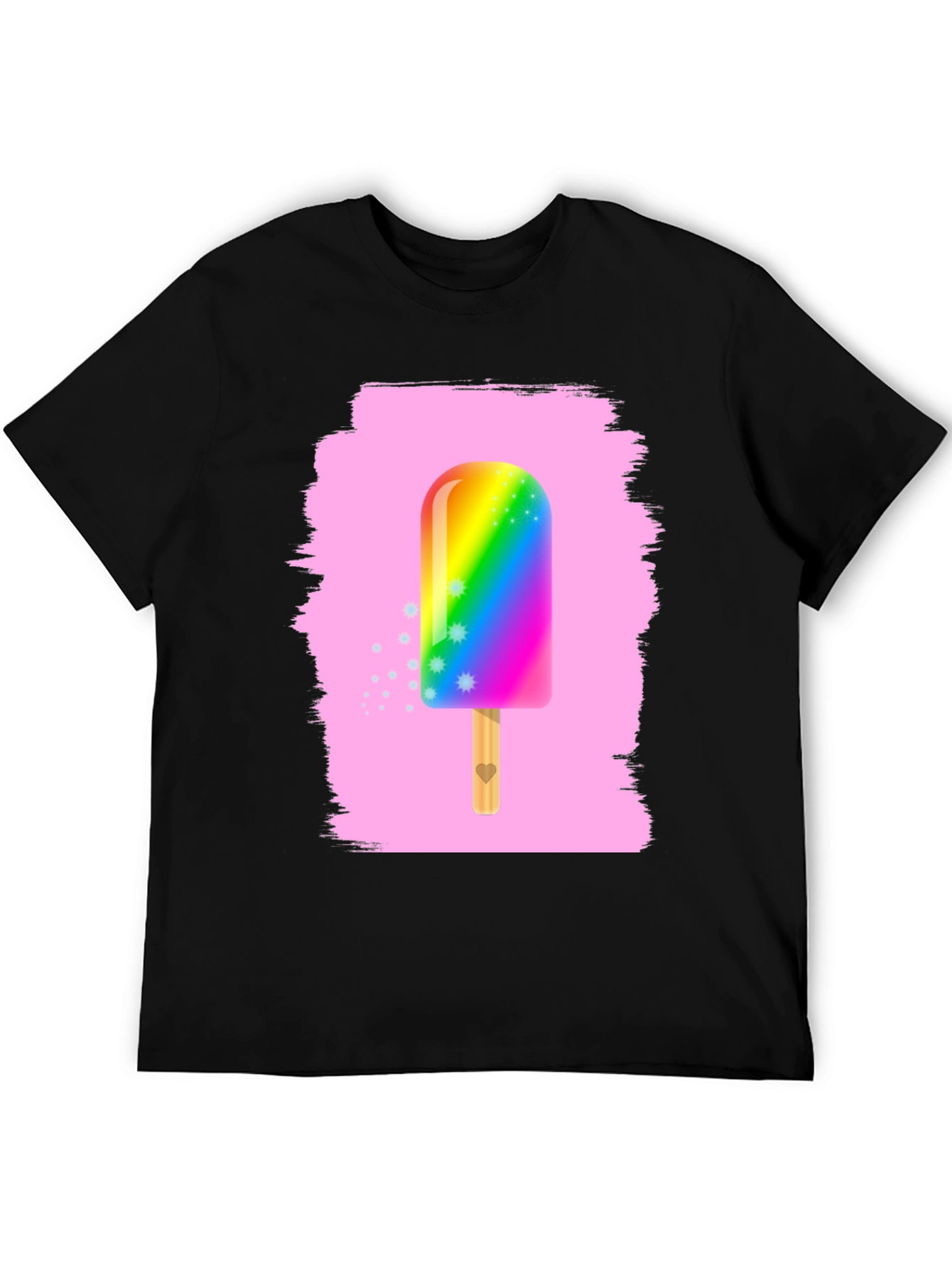 Rainbow Popsicle Graphic Tee - Fun Summer Shirt