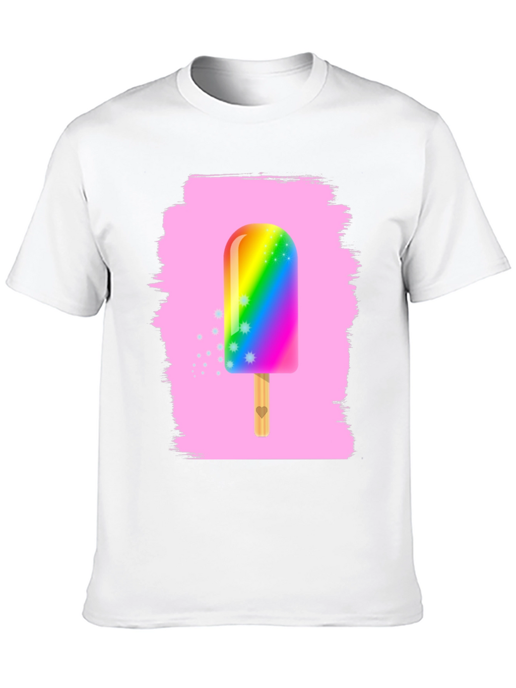 Rainbow Popsicle Graphic Tee - Fun Summer Shirt