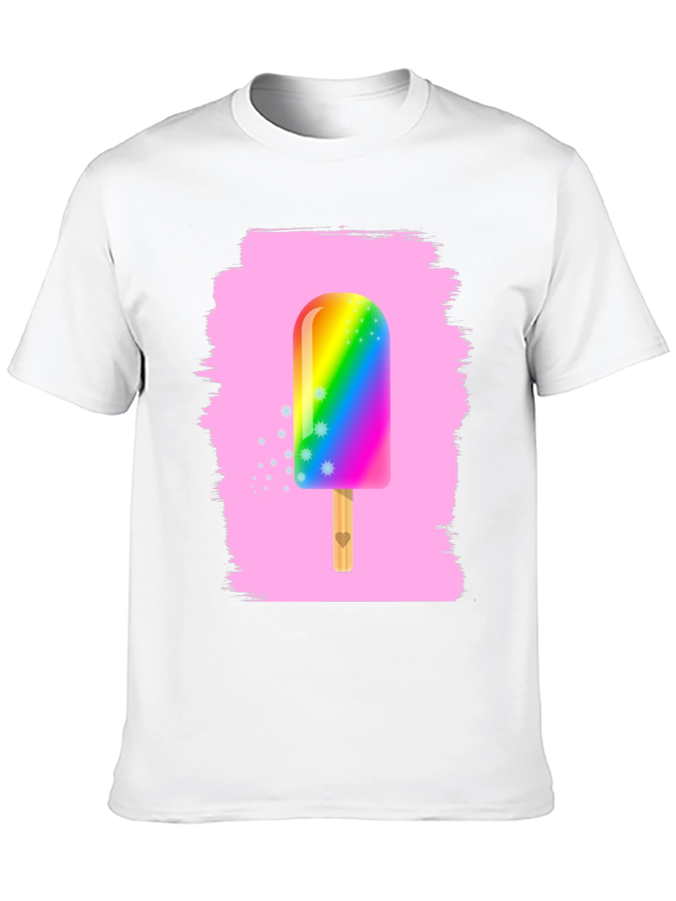 Rainbow Popsicle Graphic Tee - Fun Summer Shirt