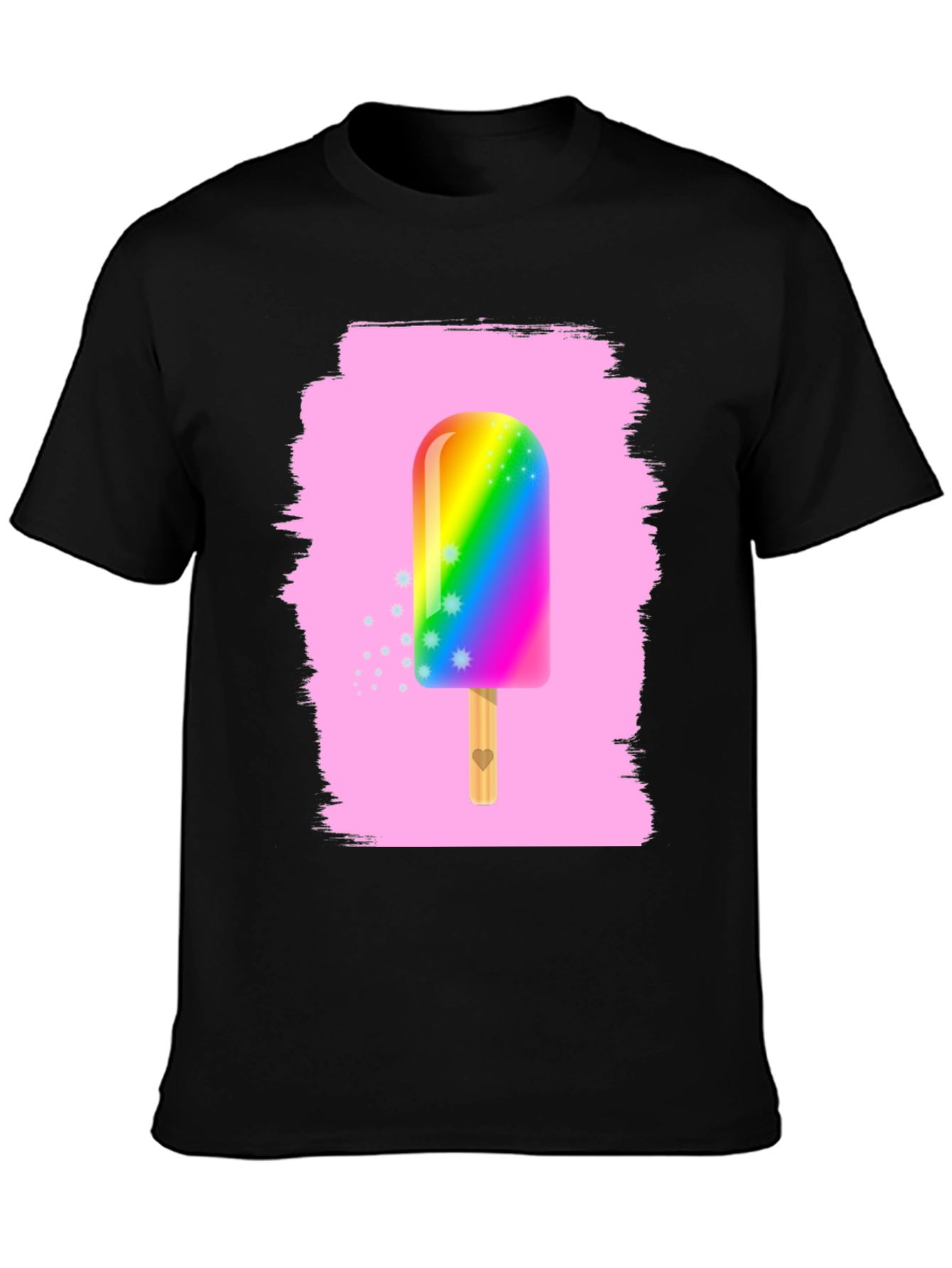 Rainbow Popsicle Graphic Tee - Fun Summer Shirt