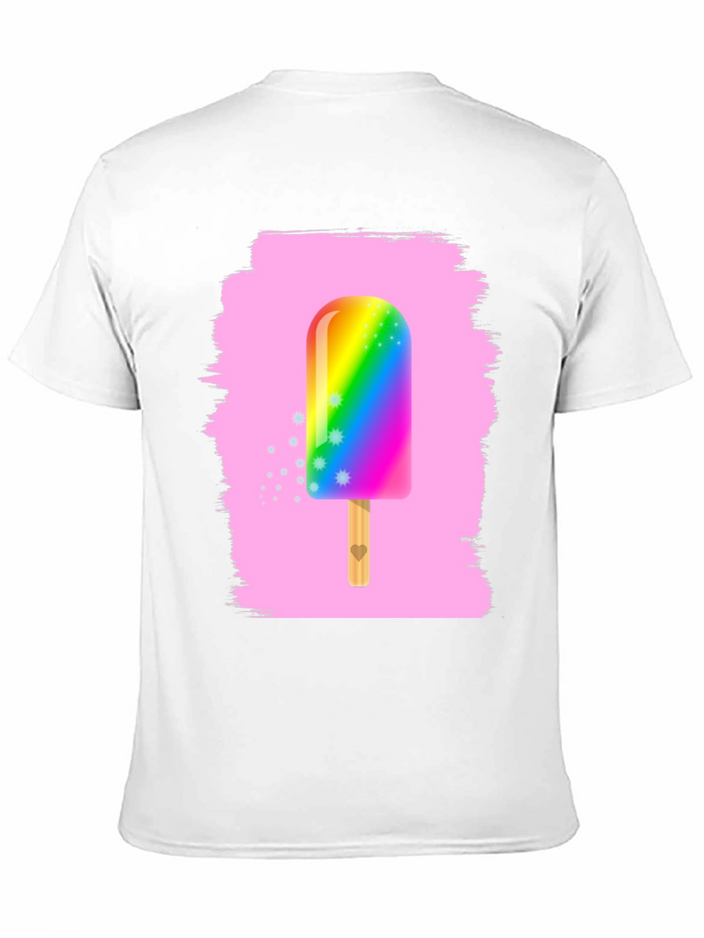 Rainbow Popsicle Graphic Tee - Fun Summer Shirt