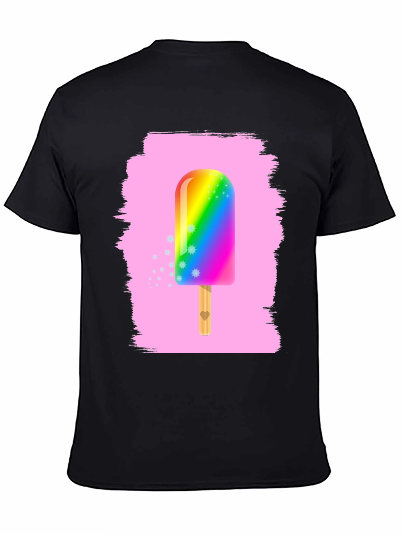 Rainbow Popsicle Graphic Tee - Fun Summer Shirt