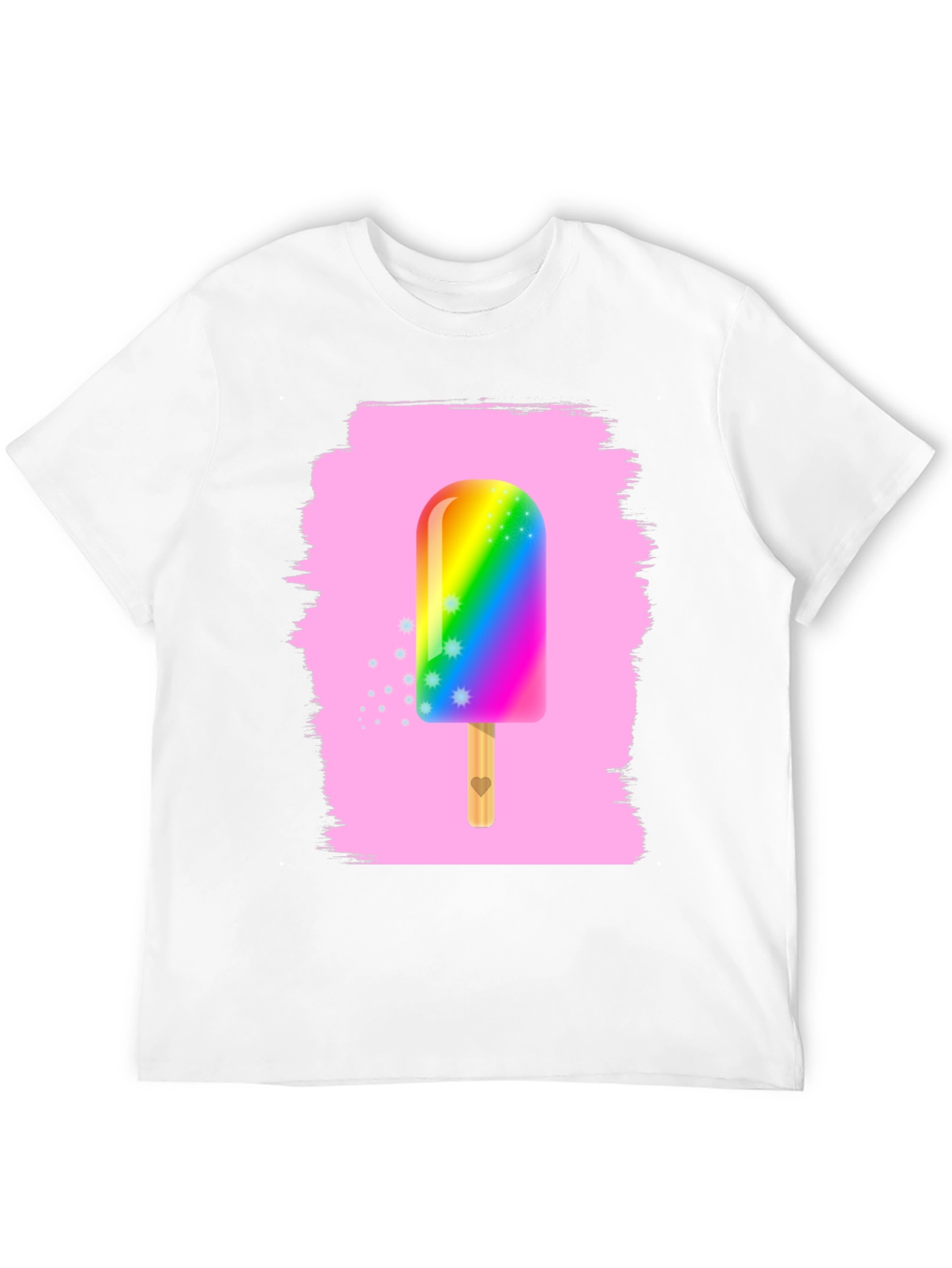Rainbow Popsicle Graphic Tee - Fun Summer Shirt