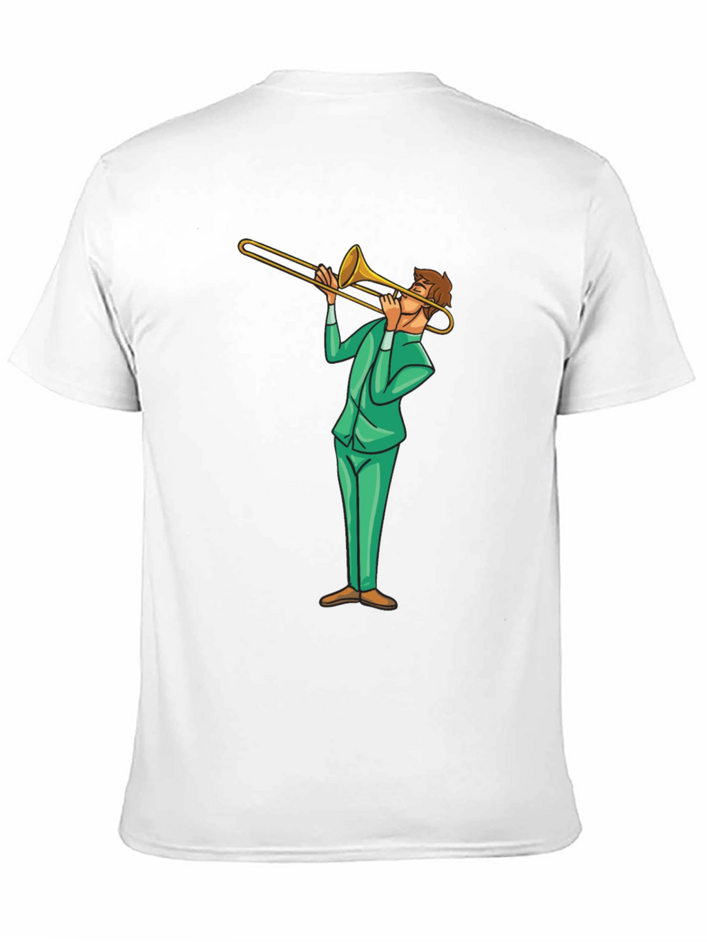 Trombone Player Graphic Tee - Black Cotton T-Shirt