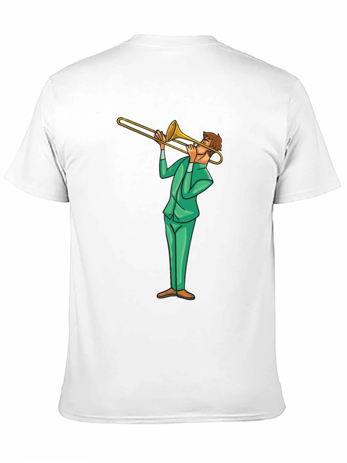 Trombone Player Graphic Tee - Black Cotton T-Shirt
