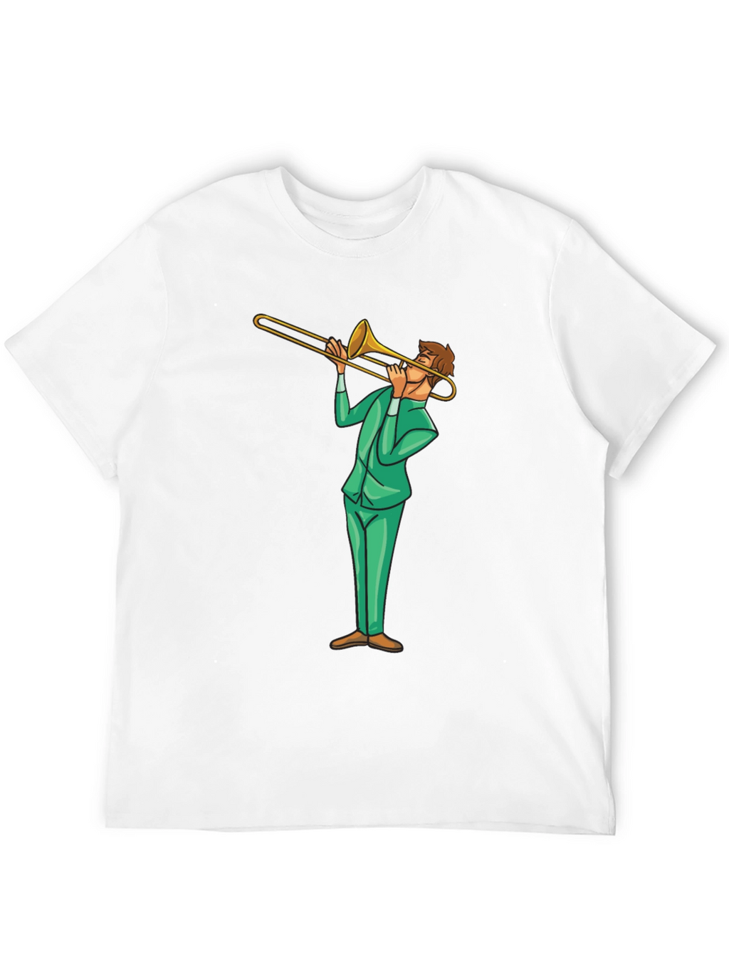 Trombone Player Graphic Tee - Black Cotton T-Shirt