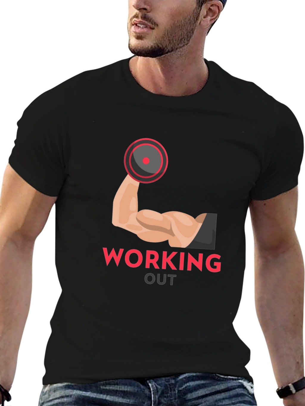 Workout Ready Graphic Tee - Black
