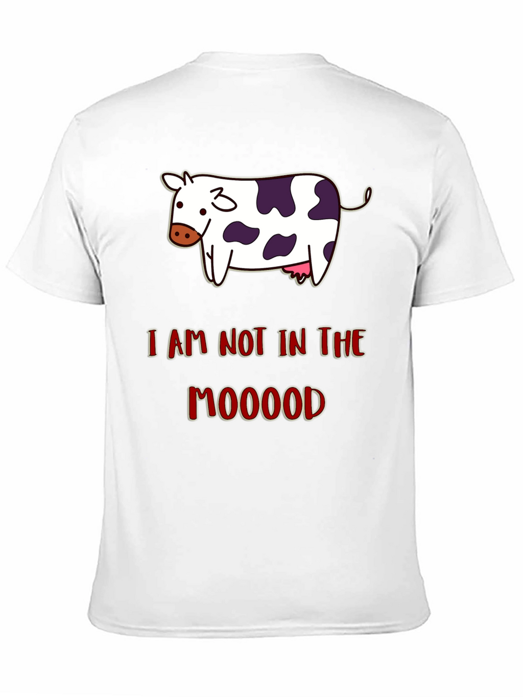Funny Not in the Mooood Cow Graphic T-Shirt