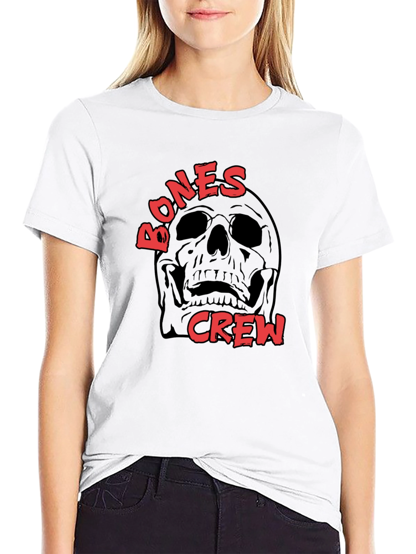 Bones Crew Skull Graphic Black T-Shirt