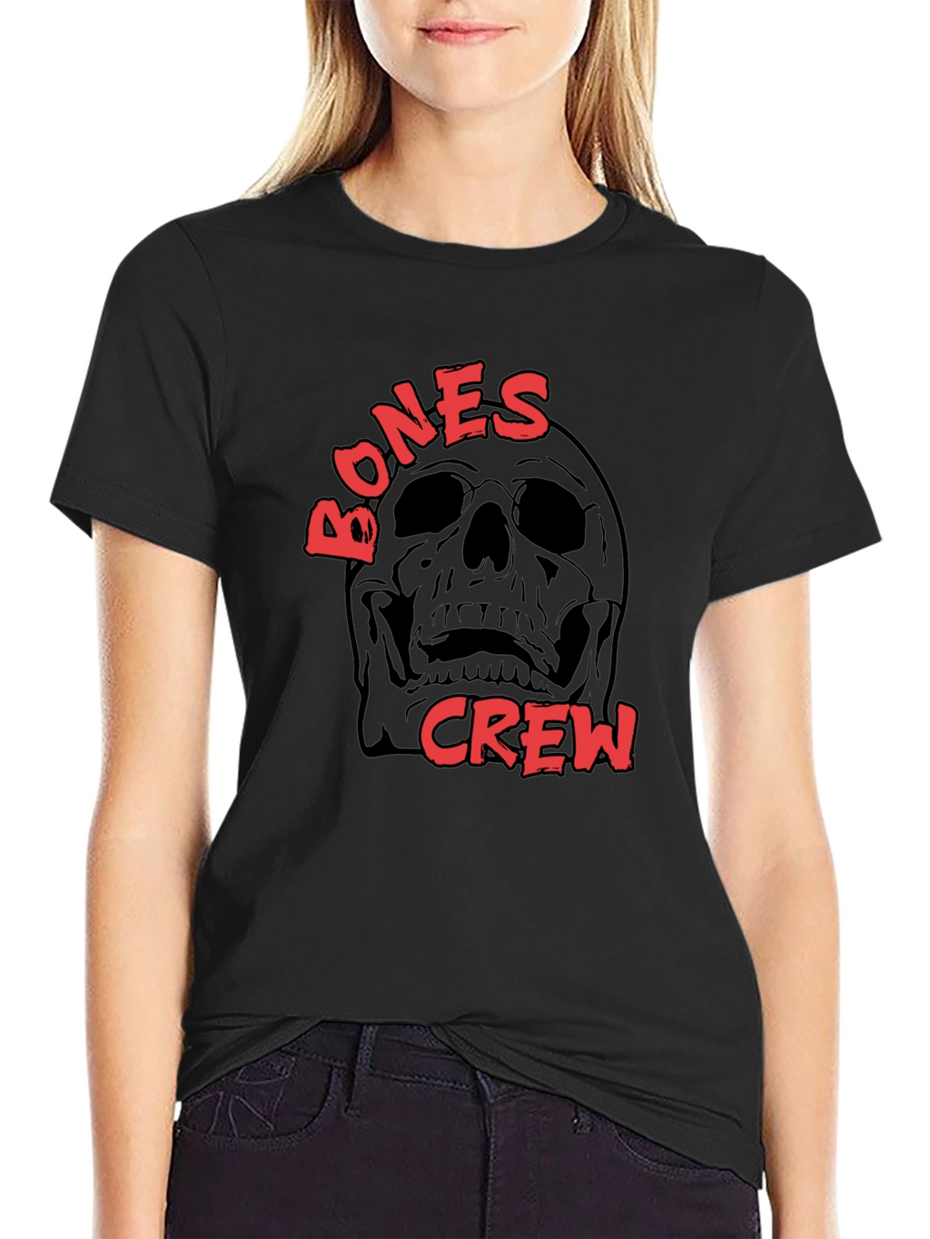 Bones Crew Skull Graphic Black T-Shirt