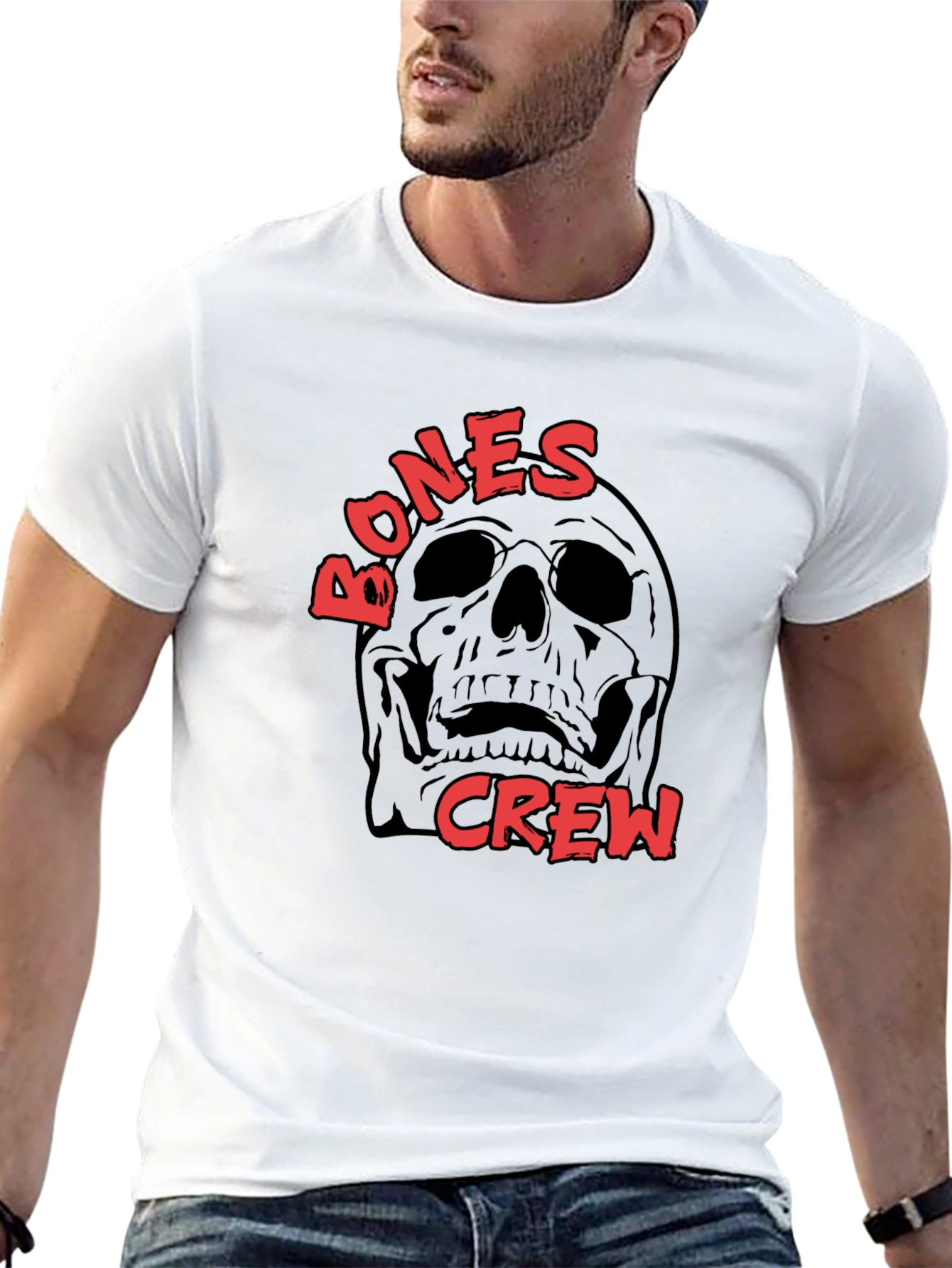 Bones Crew Skull Graphic Black T-Shirt