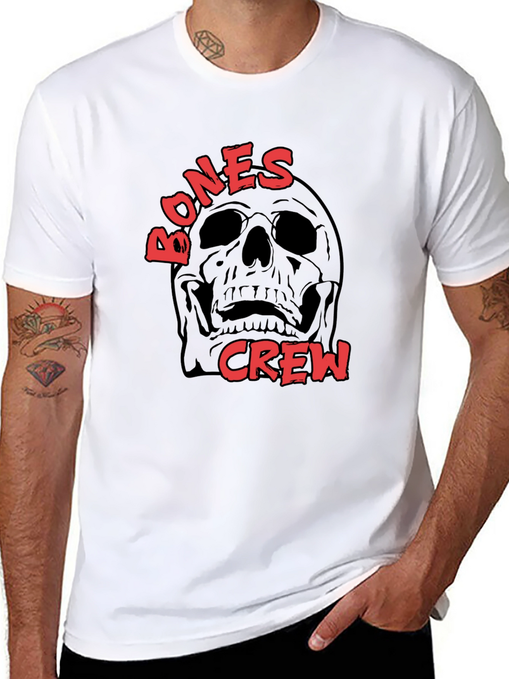 Bones Crew Skull Graphic Black T-Shirt