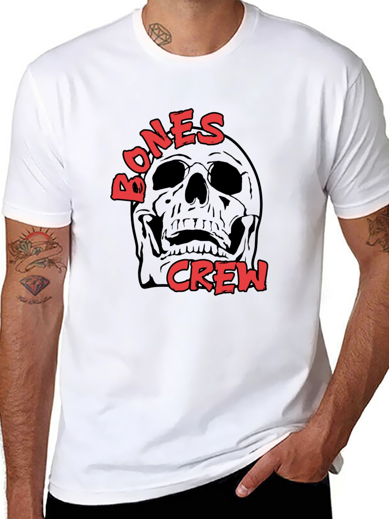 Bones Crew Skull Graphic Black T-Shirt