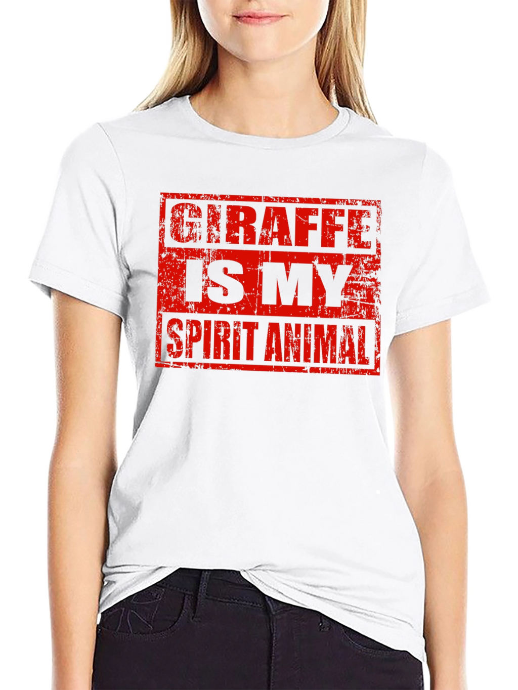 Giraffe Spirit Animal Graphic Tee - Black